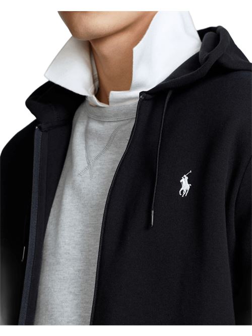 Felpa da uomo in misto cotone, con cappuccio e zip, colore nero POLO RALPH LAUREN | 710907092013